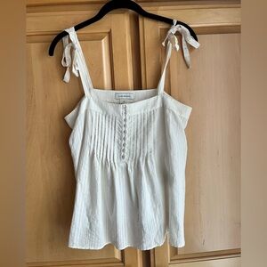 Club Monaco - cream pintuck flowy blouse